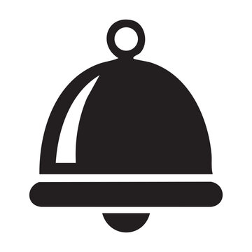 Black Silhouette of a Bell with a Ring and Clapper