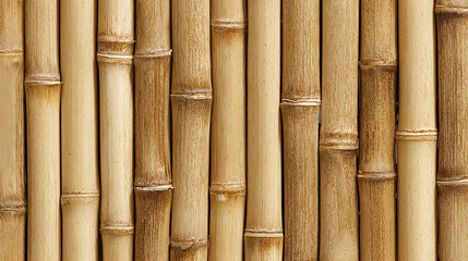 A close-up view of a bamboo wall, showcasing the natural textures and colors of the bamboo stalks.