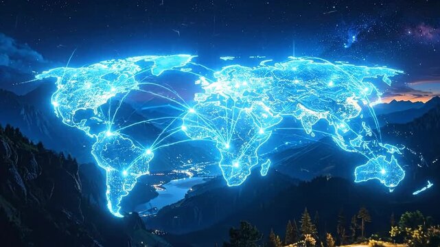Global Network Connections - A Stunning Visualization of Worldwide Data Flow.