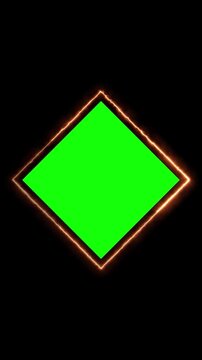 glowing neon green squire shape animation video with dynamic lighting for mobile