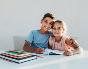 Siblings Studying Together