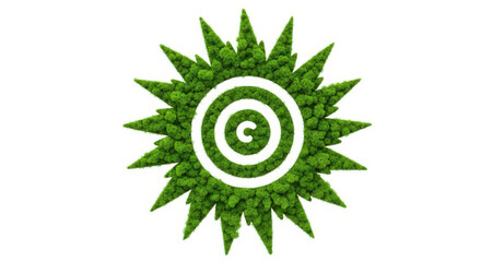 Green Target Logo Ecology Nature Plant Concept Eco Friendly Renewable Energy Environmental Conservation Sustainability Goals Aim Strategy Focus
