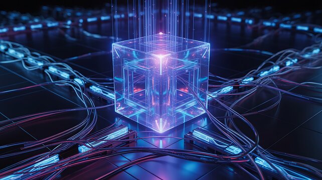 Secure blockchain data cube with digital network connections
 - Powered by Adobe