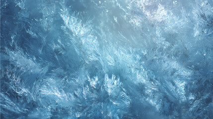 Fototapeta premium An abstract ice texture background displaying intricate frost patterns and cool blue tones, perfect for winter themes.