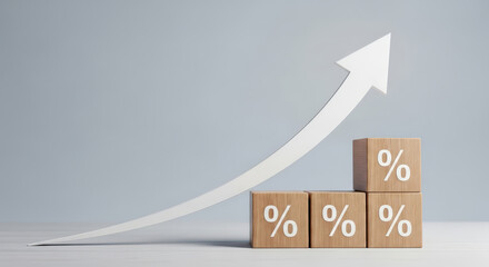 Growth Arrow Percentage Percent Rising Increase Target Success Achievement Growing Business Financial Gain Profit Sales Increase Performance Concept