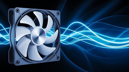 Computer cooling fan with blue energy airflow technology
