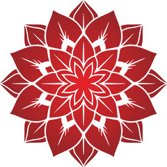 Floral ornamental mandala red...