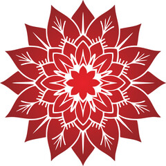 Floral ornamental mandala red...