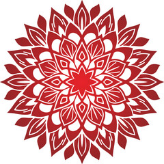 Floral ornamental mandala red...