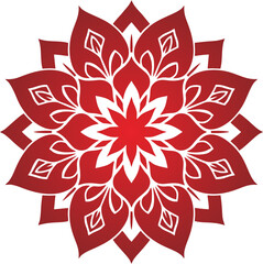 Floral ornamental mandala red...