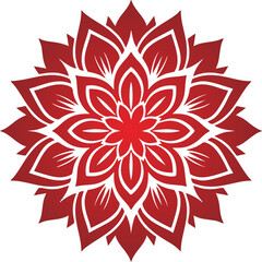 Fototapeta premium Floral ornamental mandala red...