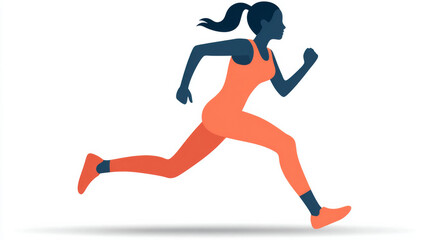 Obraz premium Athletic woman silhouette running for fitness and health enthusiasts