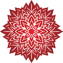 Floral ornamental mandala red...