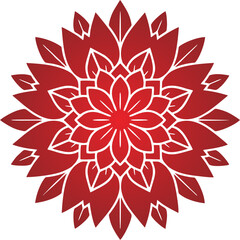 Floral ornamental mandala red...