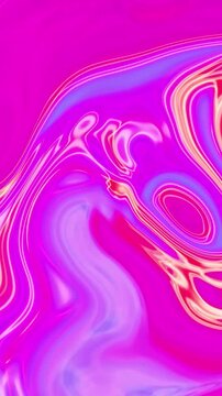 Mobile portrait liquid animation with flowing blue and pink patterns in vertical video
