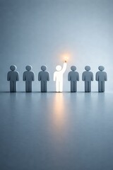 Innovation Leader Holding Light Bulb &mdash; Team and Creativity Concept