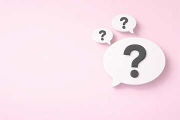 Question Mark Speech Bubbles on Pink Background