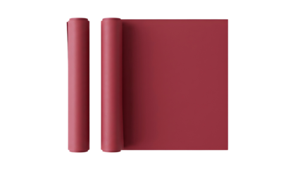 Red leather bound book or journal on white background isolated on transparent background