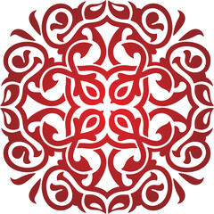 Floral ornamental mandala red...