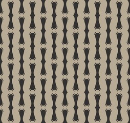 Abstract brown seamless vector pattern style with flowing wavy lines and a vintage decorative style