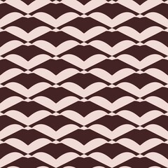 Seamless geometric wave pattern with flowing ocean lines in a retro vector style