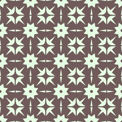 Vintage seamless geometric star pattern with floral ornament design