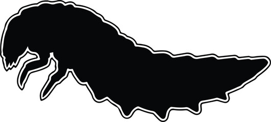 Silhouette dark creepy monster grub creature insect larva Vector Illustration © Thidul Islam