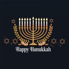 vector illustration of a flat design Khanukkah