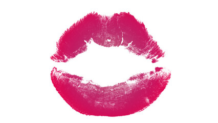 Fototapeta premium Vibrant Magenta Lipstick Kiss Mark
