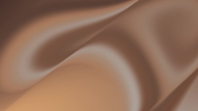 Smooth flowing brown silk fabric abstract background animation.