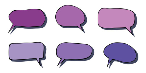 Set of hand drawn speech bubble Blank empty message box Textbox frame for banners, price tags, stickers, design