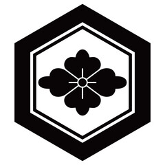 家紋です。亀甲に花菱といいます。