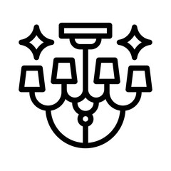 chandelier line icon