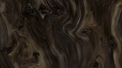 Dark Swirled Wood Grain Texture with Rich Brown and Black Tones for Dramatic Backgrounds