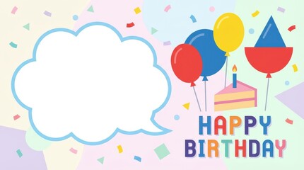 Birthday celebration party home digital greeting card colorful environment festive viewpoint joyous concept for celebrating life milestones