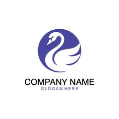 Obraz premium Elegant swan logo design with circular shape and company branding elements
