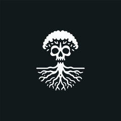 Skull Root Tree Logo