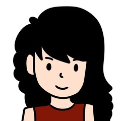 Obraz premium cartoon woman with hairstyle design, illustration