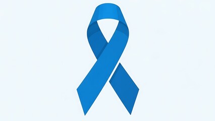 Simple Clean Blue Awareness Ribbon Symbol Campaign Medical Object