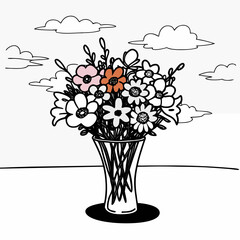 Bouquet of flowers in vase