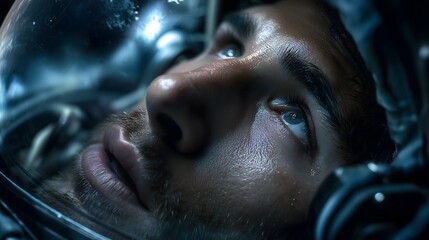 Digital art astronaut in sleep pod