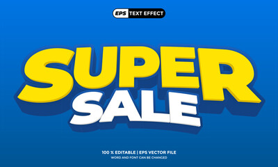 3D Vector EPS Text Effect Design Advertising Super Sale Design Template