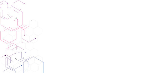 Vector hexagons pattern. Geometric abstract background with simple hexagonal elements.