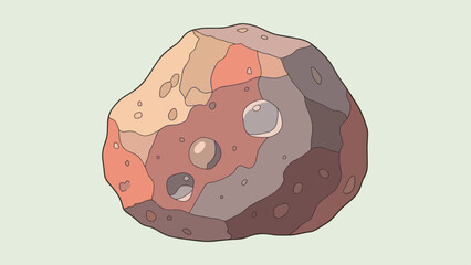 Stylized illustration of an asteroid or meteorite space rock © Dodol Creative Stock