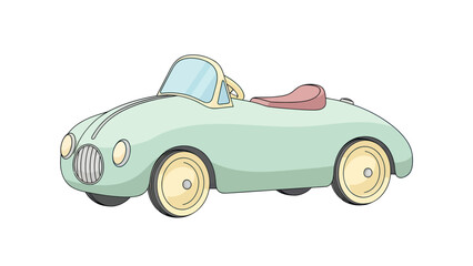 Cartoon vintage toy car illustration