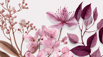 Watercolor Style Botanical Illustrations