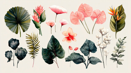 Watercolor Style Botanical Illustrations