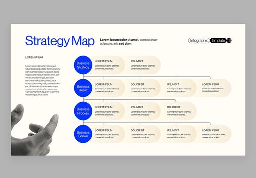 Strategy Map Infographic in Modern Corporate Business Presentation Style