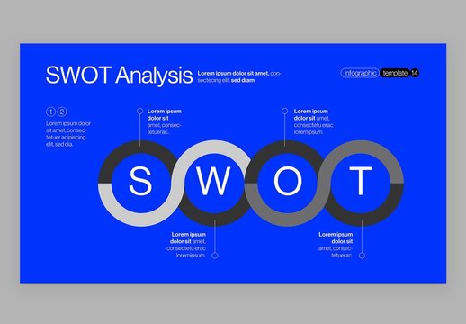 SWOT Analysis Infographic in Modern Corporate Business Presentation Style