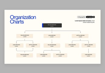 Organization Org Chart Hierarchy Infographic in Modern Corporate Business Presentation Style